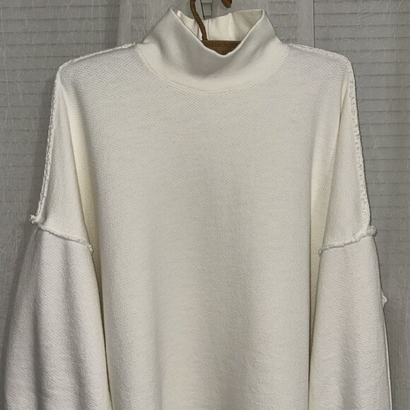 free people XS S M Coconut Milk Wonderful Oversized Cotton Sweater Pullover - Picture 9 of 16